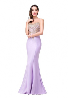 appliqued bodice mermaid dress