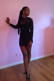 black lace bodycon prom dress
