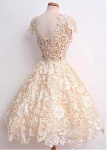 ivory lace dress with matte satin under the lace
