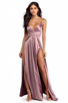 two slit prom dress