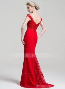 off the shoulder red perfectly custom made prom dress