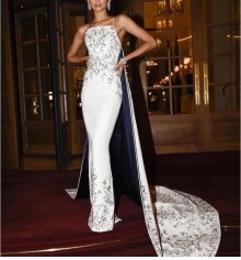 white matte satin dress