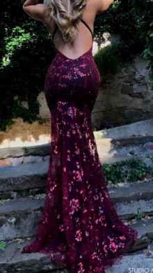 glittery burgundy prom