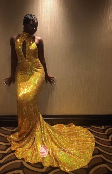 gold prom dress