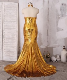 mermaid prom dress with middle back