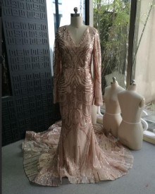 custom made prom dress with long sleeves
