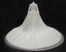 custom made lace wedding dress with buttons back