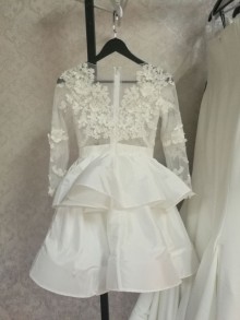 Ivory amazing custom tailored short prom dress