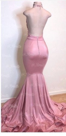 open back pink dress