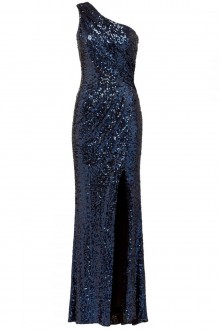 Embroidered Ruby Sequin Long Sheath High School Reunion Dress - Lunss