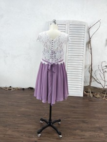 white and wisteria junior bridesmaid dress