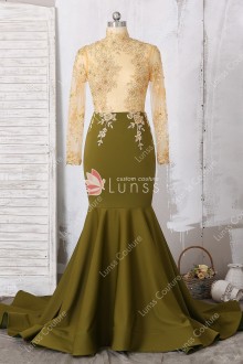 lace and spandex mermaid prom dress