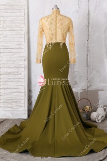 lace and spandex prom dress