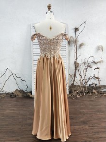 beaded top with shiny bottom one piece customized dress