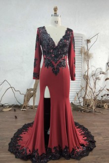 custom made sexy burgundy prom dress