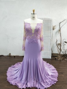 off the shoulder lavender mermaid custom prom dress