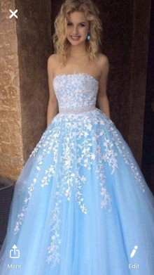 sky blue prom dress