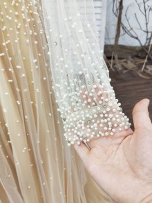 Beaded wedding dress details
