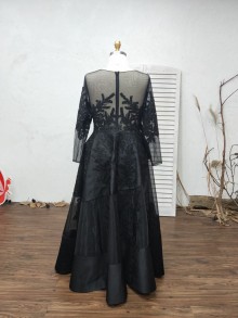 very ball gown clenched waist black custom dress