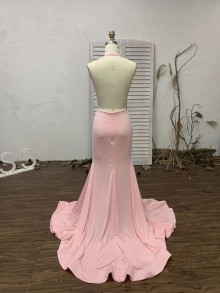 custom made candy pink prom dress