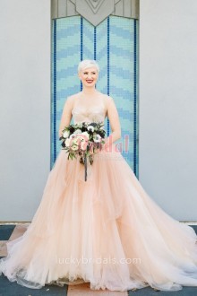 colored tulle wedding gown