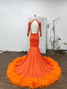 Combine a new custom dark orange dress