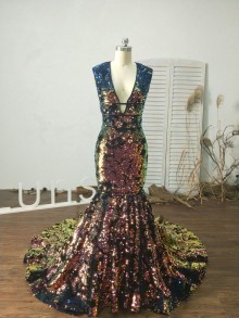 Sparkly galaxy sequin prom dress