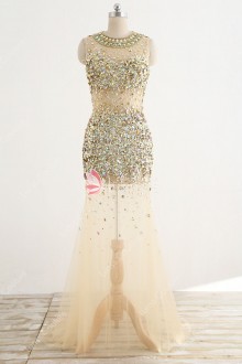 rhinestones and beading prom dress
