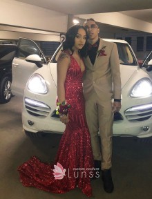 sparkly sequin custom mermaid prom dress