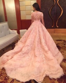 lace ball gown graduation dress
