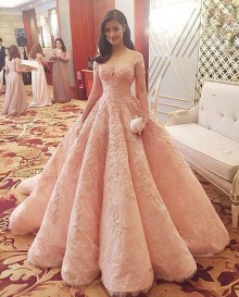short sleeve sheer lace ball gown graduation dress