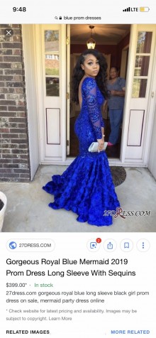 Sexy royal blue long prom dress with open back
