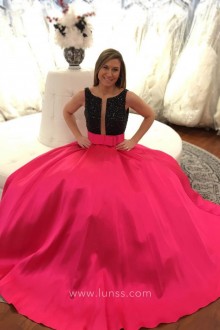 Designer Two Tone Puffy A line Prom Dress