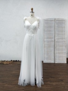 custom made white lace and tulle dress