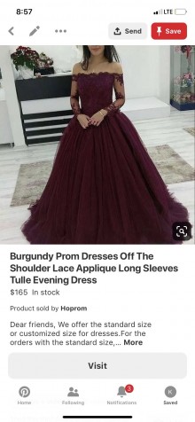 maroon sweet 16 dress