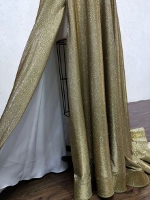 big prom dress A line skirt slit