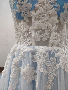 Beautiful ivory beaded lace appliques