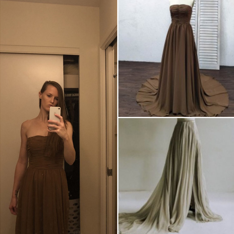 Strapless Chiffon A line Dress with Lace Up Back