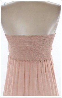 Strapless straight across back dress