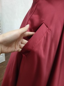 burgundy satin bridesmaid dresses with pockets