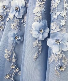 baby blue 3D flowers
