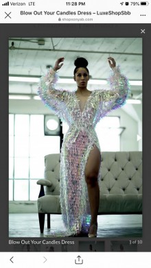 V neck loose sleeve iridescent sequin birthday dress side slit