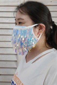 birthday iridescent sequin face mark