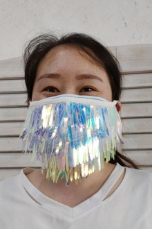 iridescent sequin birthday face mark
