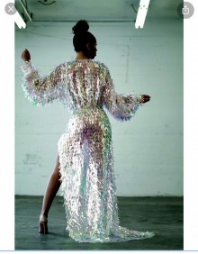 loose sleeve iridescent sequin birthday dress