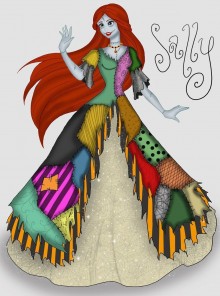 Halloween wedding gown