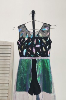 black V neck party romper