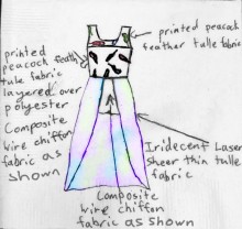 white rompers with overskirt sketch