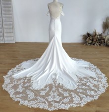 high quality lace and crepe wedding dress