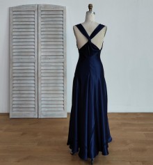 midnight ankle length formal evening gown